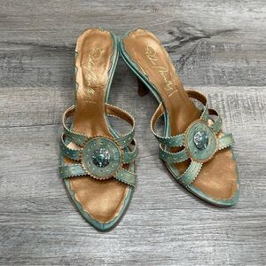 Pedro Miralles Heeled Sandals Turquoise Size 38